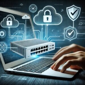 Modern cybersecurity illustration showing how to Activate and Register FortiGate in a secure cloud environment