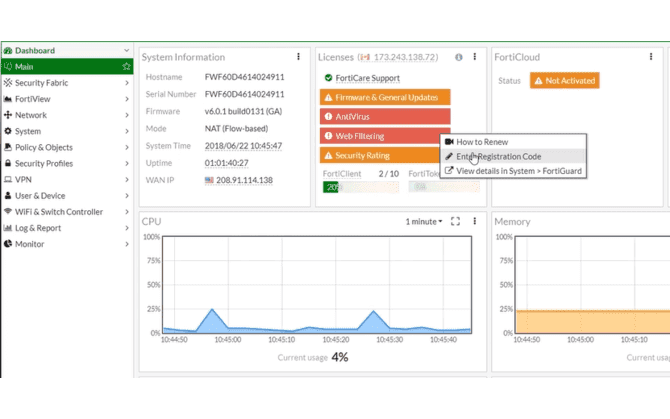 How to activate and register Fortigate - Forti One