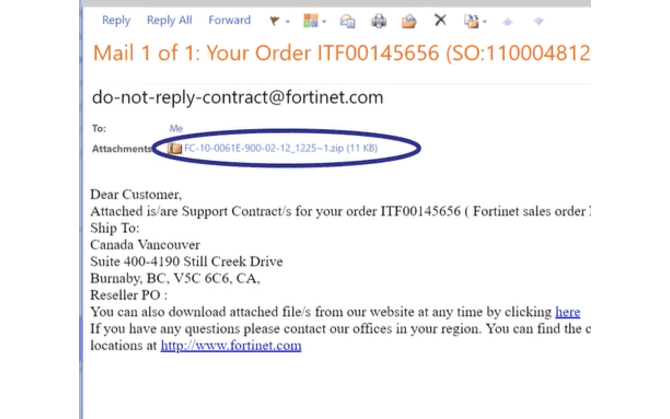 fortinet support contract